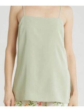 WAYF Light Sage Green Cami Tunic Tank Top with Side Slits - Size Small